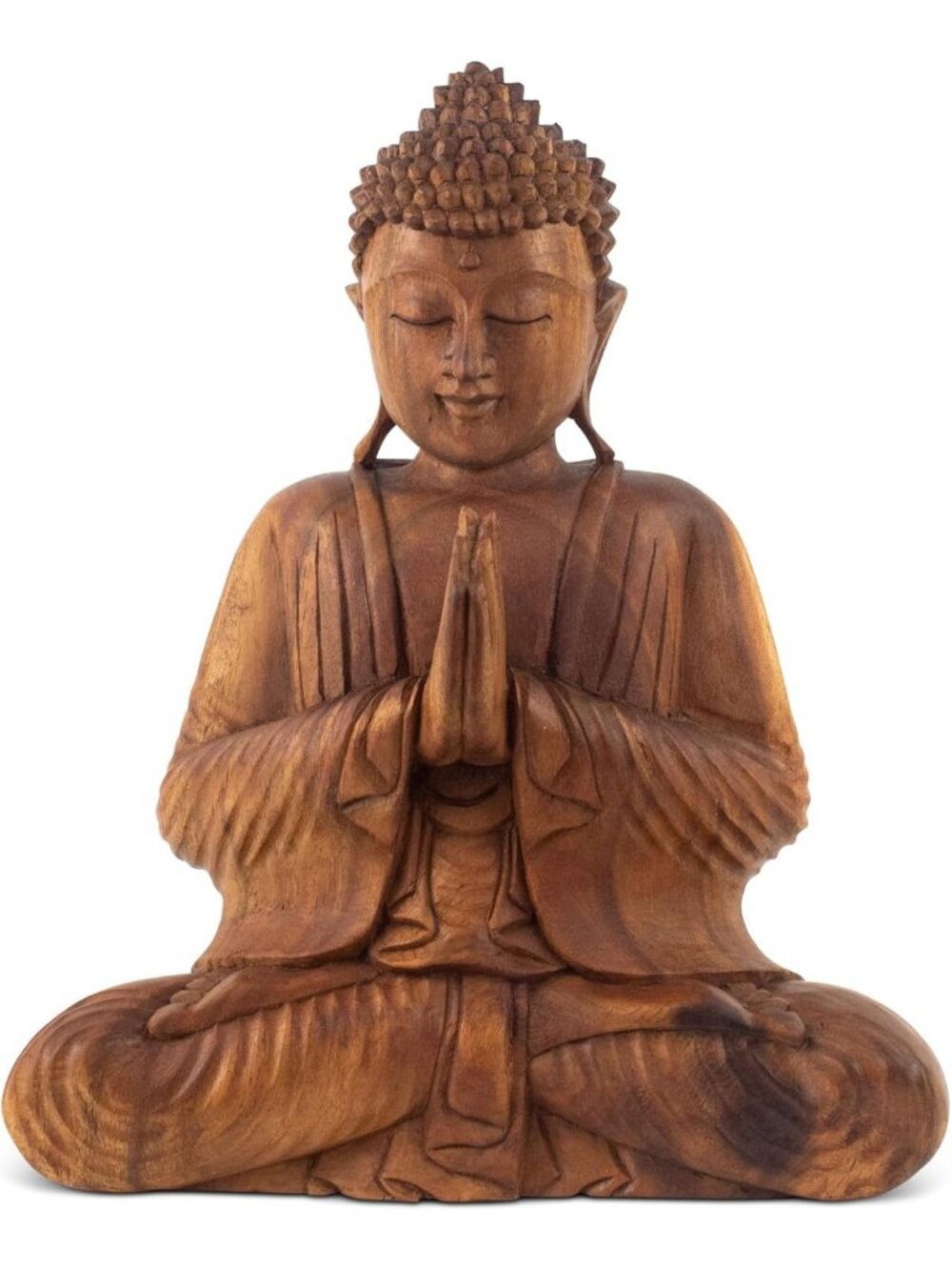 Handmade 8" Wooden Buddha Statue - Serene Meditating Sculpture, Home Decor
